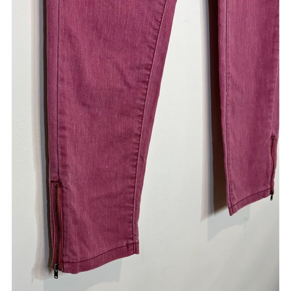 Lee Shapetastic Hidden Hold Magenta Skinny Leg Zipper Ankle Jeans Women's Size M - Picture 5 of 9